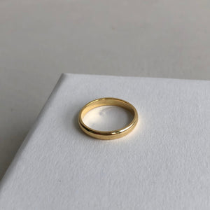 Half Round Band Ring (Low & High Dome), Solid 14k Gold