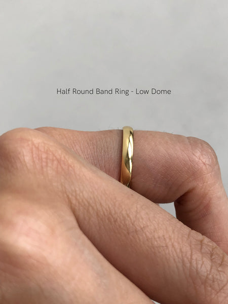 Half Round Band Ring (Low & High Dome), Solid 14k Gold