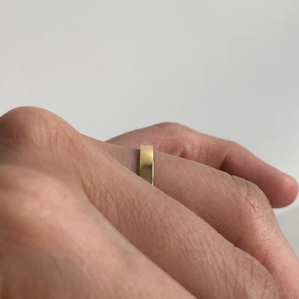 Flat Band Ring, Solid 14k Gold