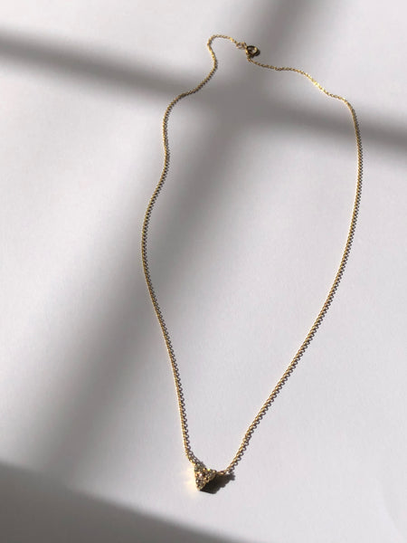Trio of Diamonds Necklace, Solid 18k Gold