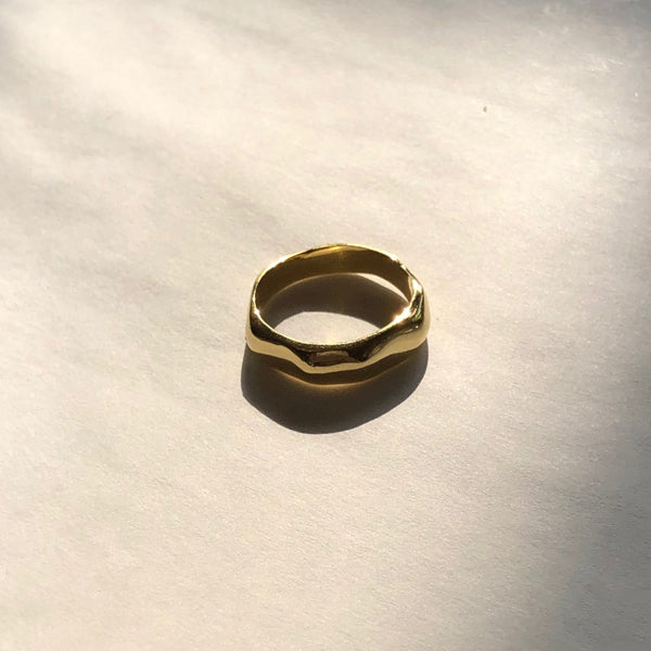 Fluid Band Ring, Solid 14k Gold