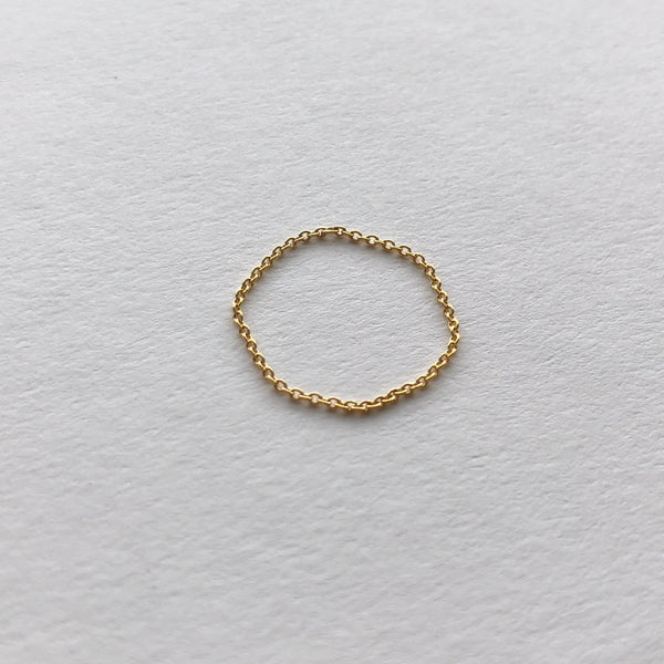 Barely There Second Skin Chain Ring, Solid 18k Gold