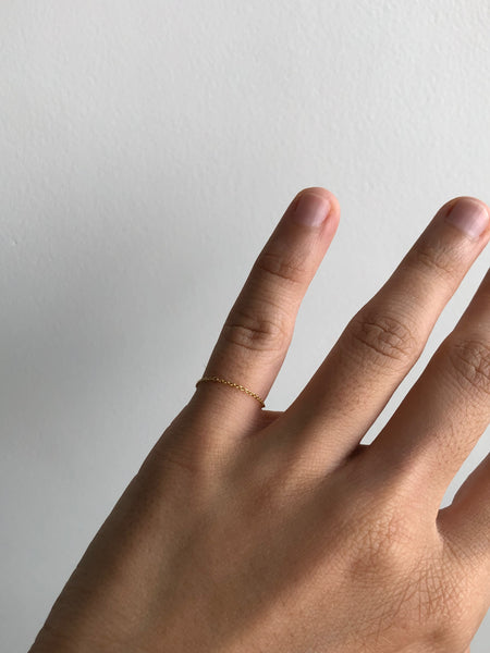 Barely There Second Skin Chain Ring, Solid 18k Gold