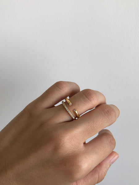 Diamond Half Eternity Ring, Solid 14k Gold