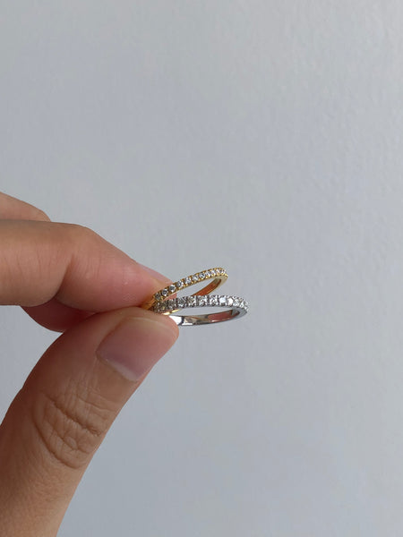 Diamond Half Eternity Ring, Solid 14k Gold