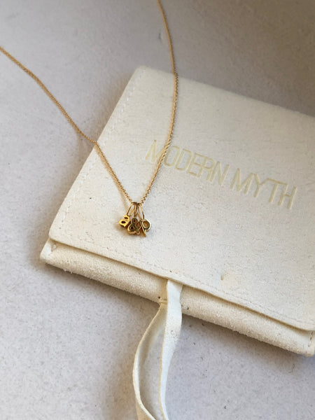 Tiniest Alphabet Pendant Necklace, Solid Gold