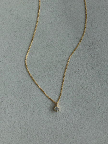 Floating Diamond Necklace, Solid 18k Gold