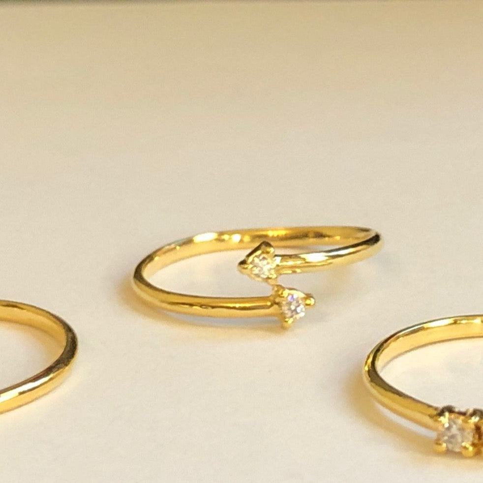 Crossover Diamond Ring, Solid 14k Gold (5396199047212)
