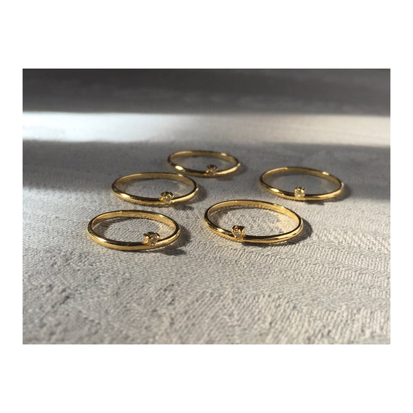 Tiny Misaligned Diamond Ring, Solid 14k Gold (5068205752364)