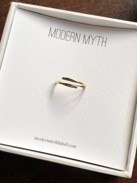 Slim Overlap Ring, Solid 14k Gold