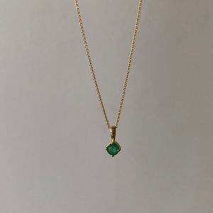 Emerald Pendant Necklace, Solid Gold | ONE-OF-A-KIND