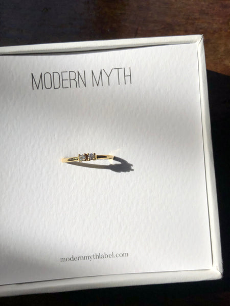 Double Diamond Ring, Solid 14k Gold (5396177780780)