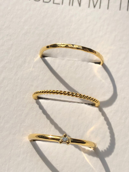 Tiny Diamond Ring, Solid 14k Gold (5068205424684)