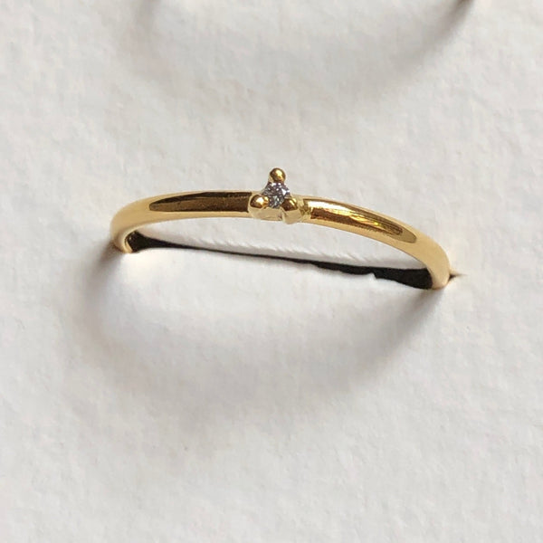 Tiny Diamond Ring, Solid 14k Gold (5068205424684)