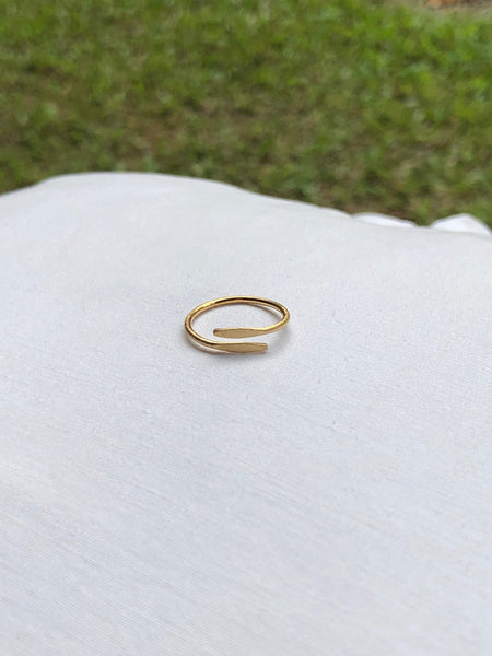 Slim Overlap Ring, Solid 14k Gold