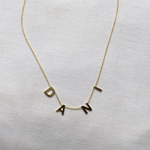 Multiple Initials Necklace, Solid 18k Gold