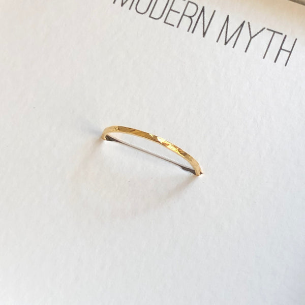 Hammered Skinny Ring, Solid 14k Gold