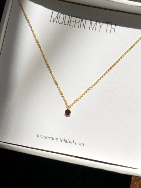 Tiniest Disc Pendant Necklace, Solid Gold