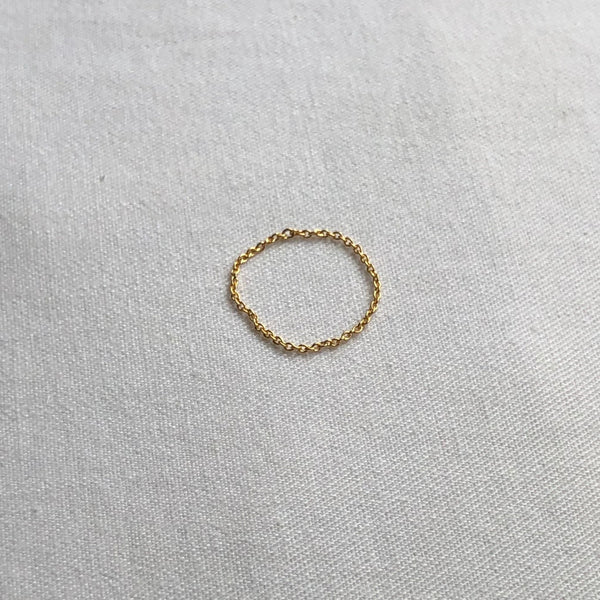 Barely There Second Skin Chain Ring, Solid 18k Gold