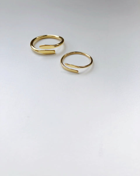 Overlap Ring, Solid 14k Gold / Gold / Silver (5068213682220)
